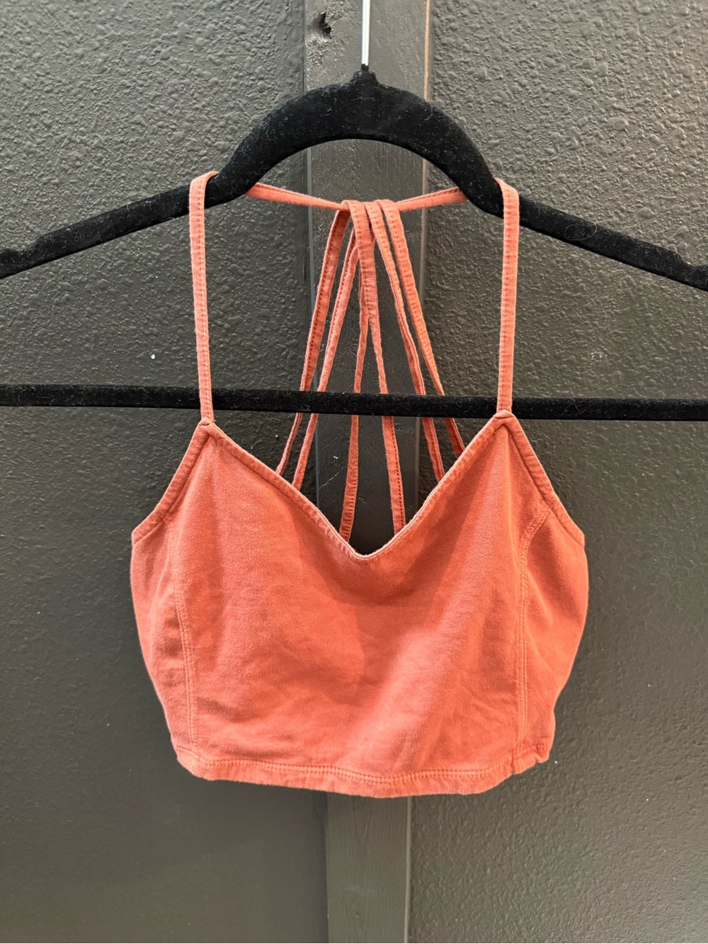 American Eagle Outfitters Rust Red Cropped Cami with Multi-Strap Back